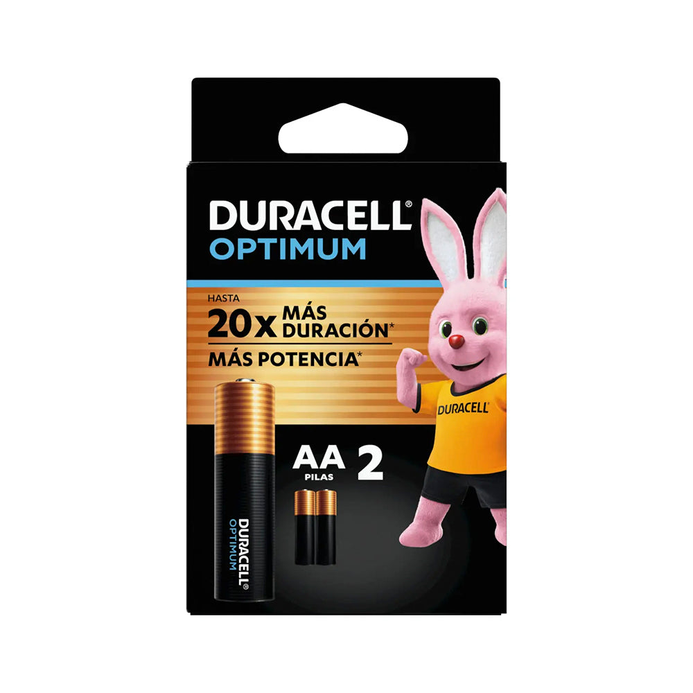 Pila Alcalina Duracell Optimum AA, Blíster de 2 Unidades