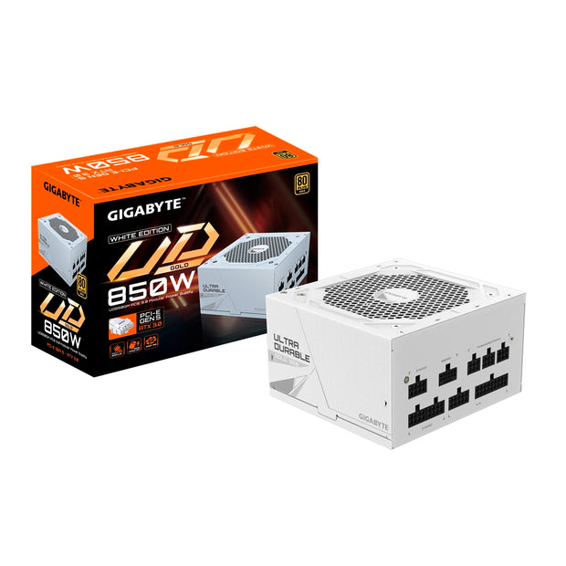 Fuente de Poder Gigabyte UD850GM PG5W, ATX 3.0 (850W) 80 Plus Gold, Color Blanco