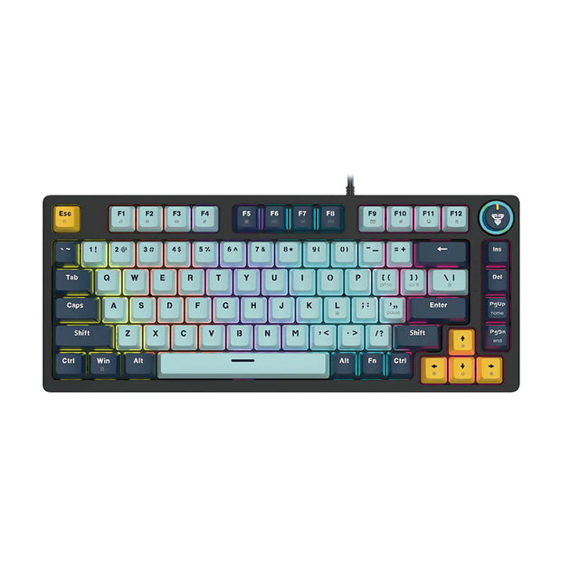 Teclado (EN) Gamer Fantech MK875V2 ATOM 81 Sky Blue, Switch Rosado (Rosie)