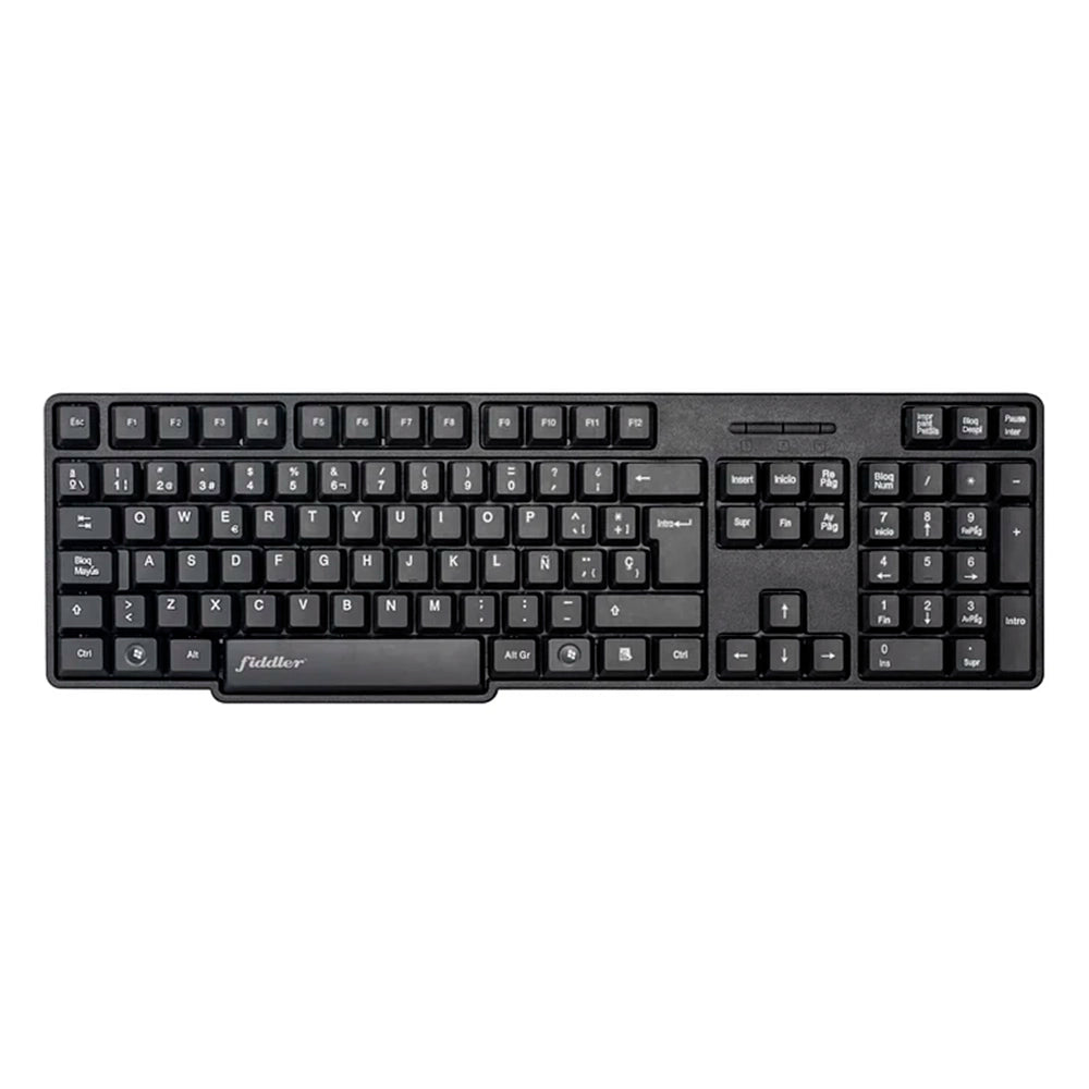 Teclado (ES) Con Cable Fiddler FD-K689, Color Negro