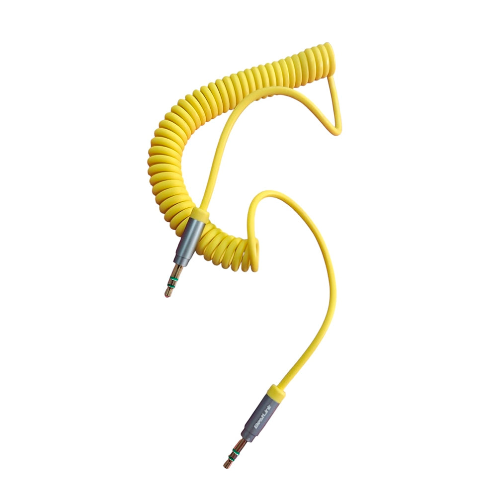 Cable de Audio Espiral Bestlink, 2 Metros, Color Amarillo