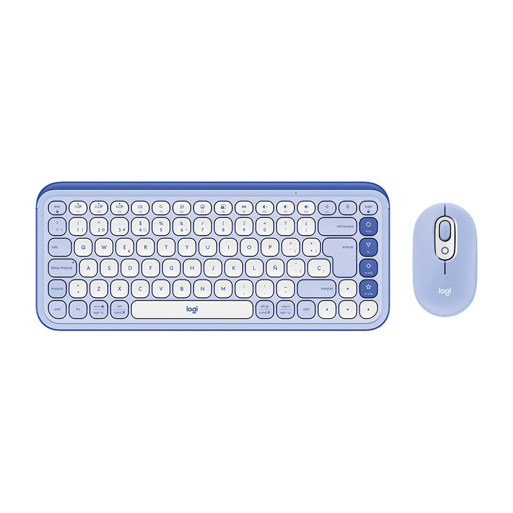Combo Teclado (ES) + Mouse Bluetooth Logitech POP ICON, Color Lila