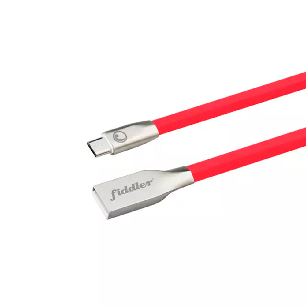 Cable USB-A A Micro USB Fiddler FD-MUSB10R, 1 Metro, Color Rojo