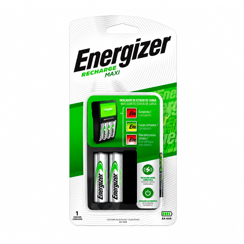 Cargador de Pilas Energizer Maxi AA/AAA + 2 Pilas Recargables 1350 mAh