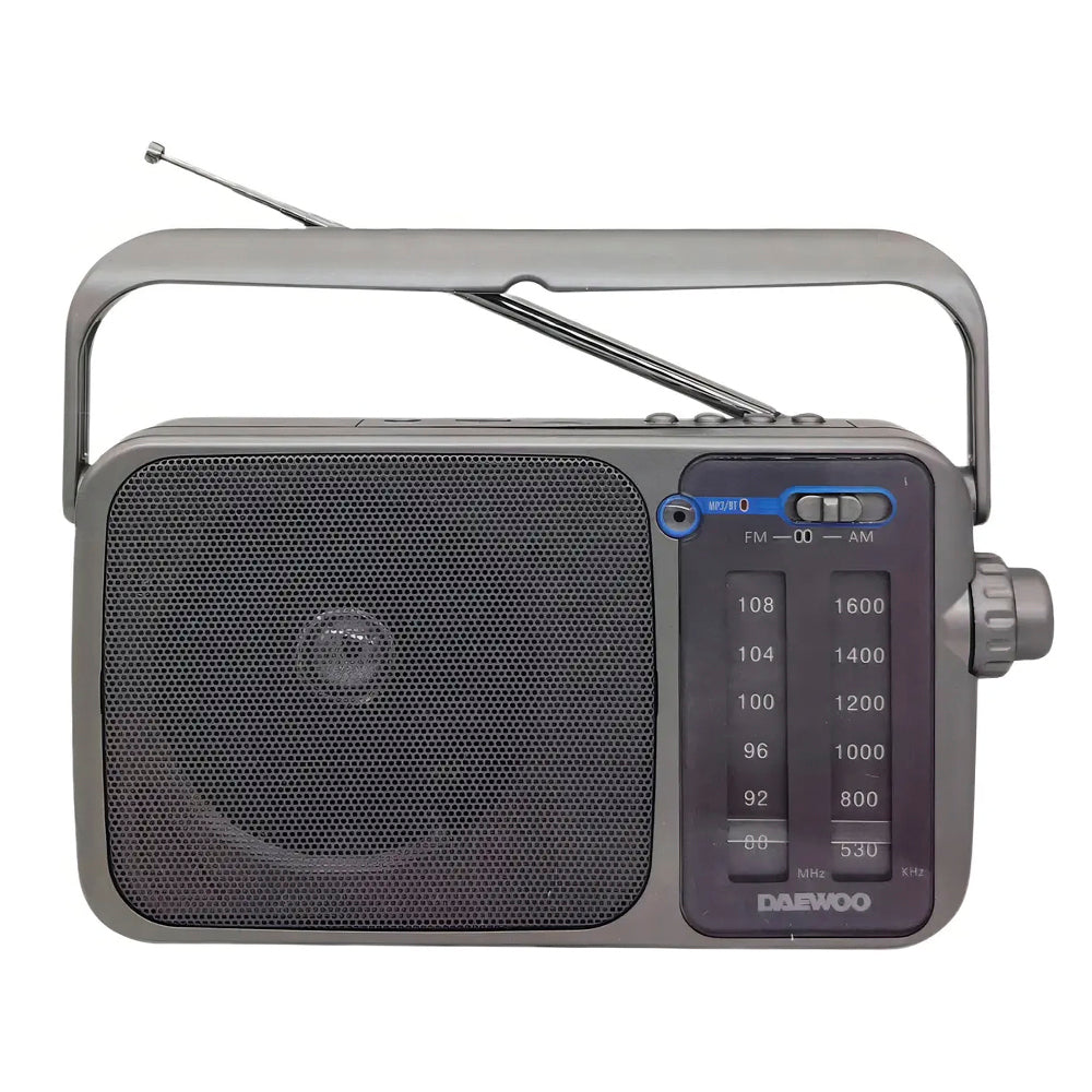 Radio Portátil Daewoo DI-T220 Bluetooth 5.0 AM/FM USB Micro SD Recargable