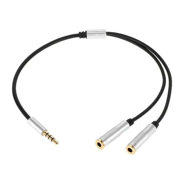 Cable Adaptador Divisor de Audio para Audífono/Micrófono Jack 3.5mm