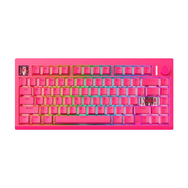 Teclado Mecánico Gamer Fantech MK921 Maxfit8 Rosie Pink 80% Inalámbrico Switch Brown (US)