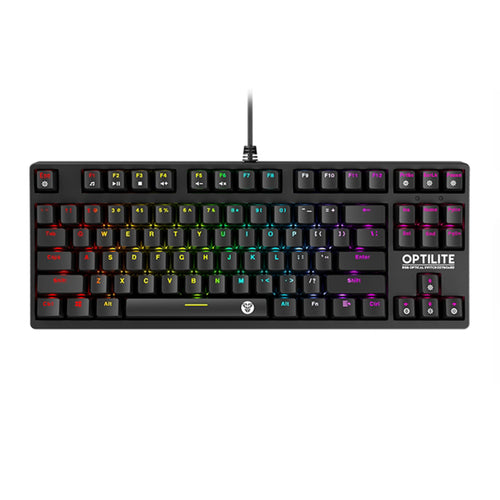 Teclado (EN) Gamer Fantech Optilite MK872, Switch Óptico Negro, RGB, Color Negro