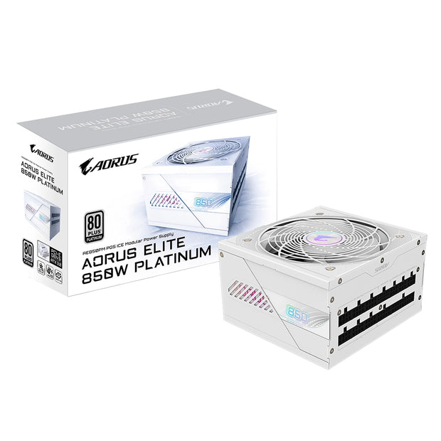 Fuente de Poder Gigabyte Aorus Elite P850W 80+ Platinum, Modular, PCIe 5.0, ICE (Color Blanco)