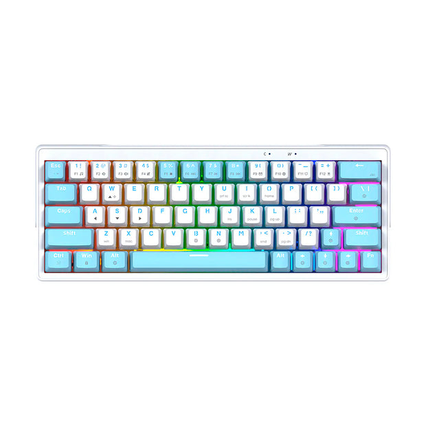 Teclado (EN) Gamer Fantech MK611 ATOM X63 Ame White, Switch Púrpura (Taro)