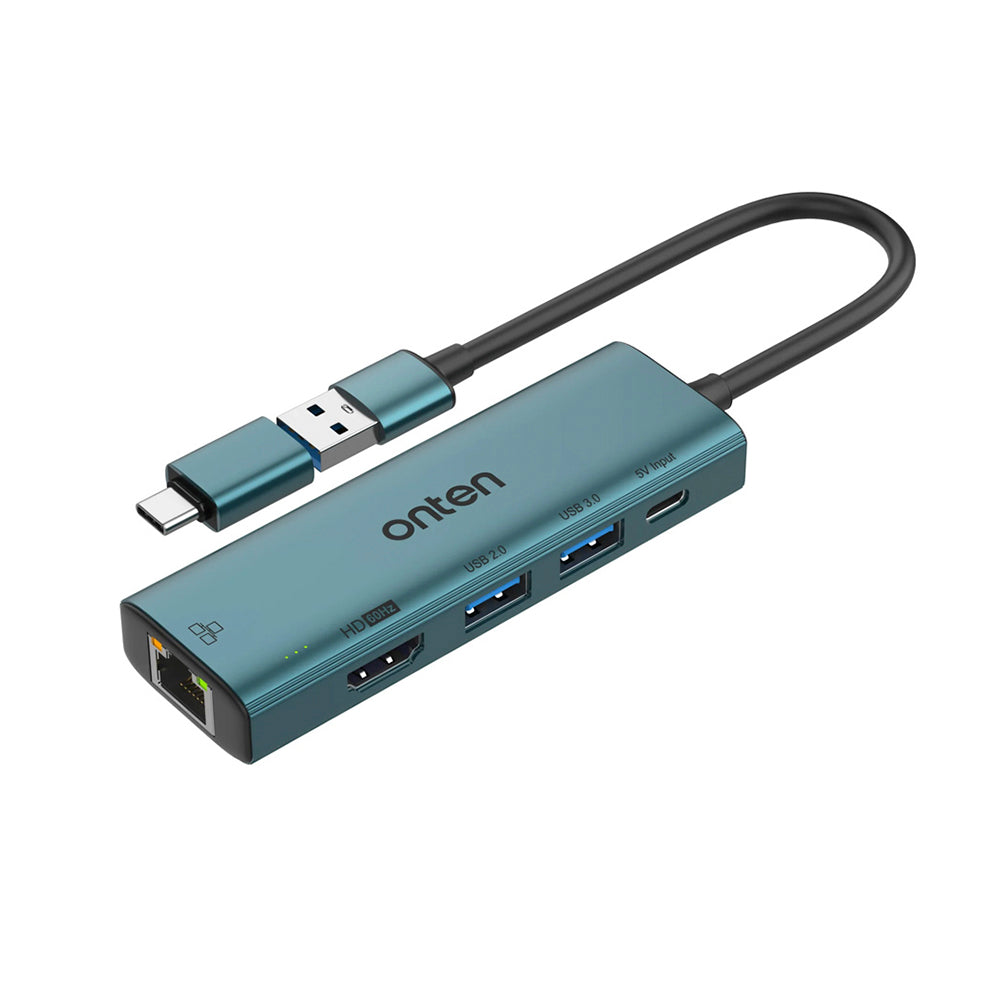Adaptador Multipuerto 5 en 1, HDMI / USB-A / RJ45 Onten OTN-US125