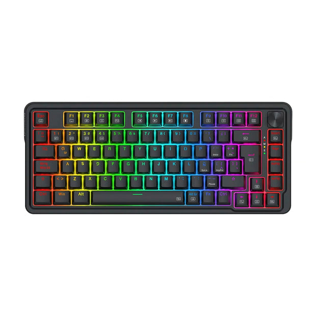 Teclado (ES) Gamer Redragon Ucal Pro K673, inalámbrico, Switch Rojo, Color Negro