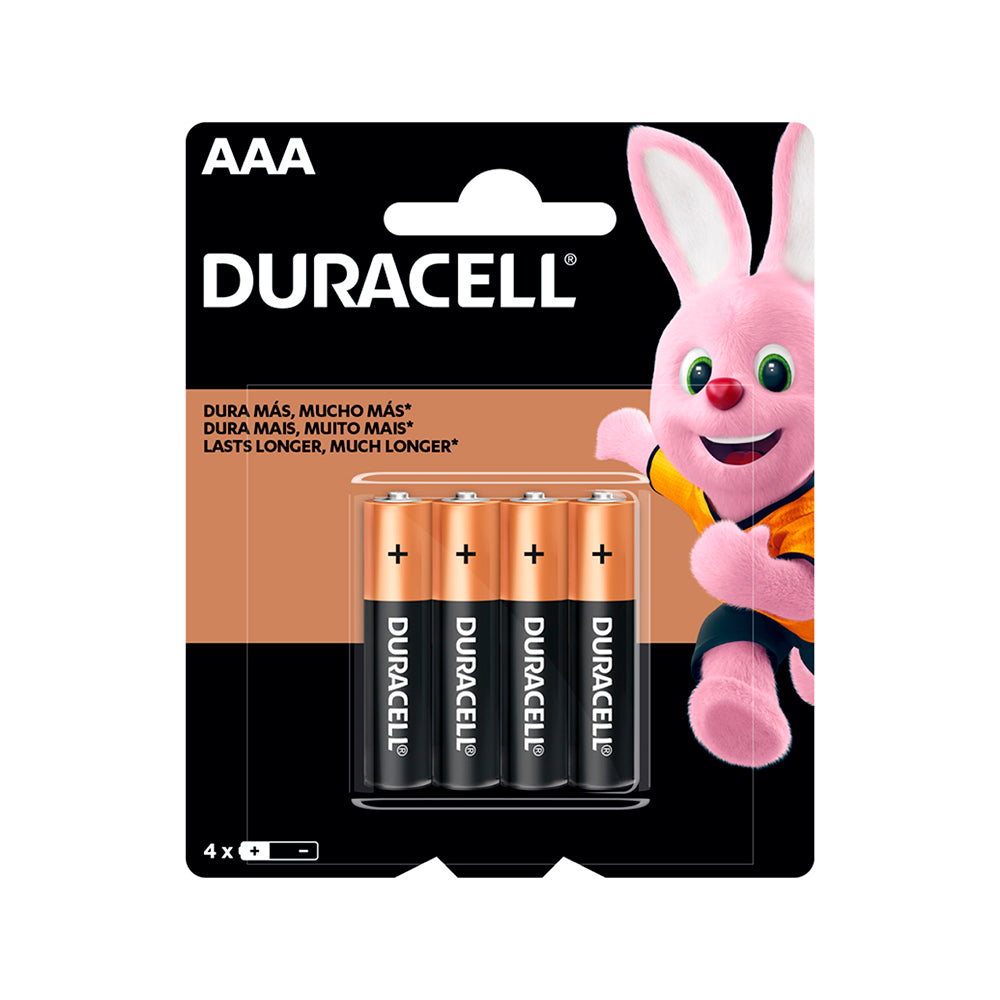 Pila Alcalina Duracell AAA, Blíster de 4 Unidades