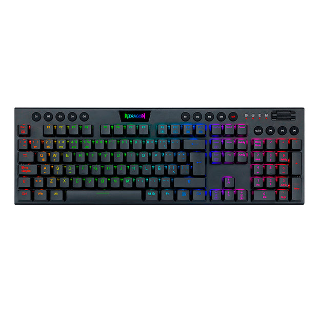 Teclado (ES) Gamer Redragon Horus, inalámbrico, Switch Rojo, Color Negro