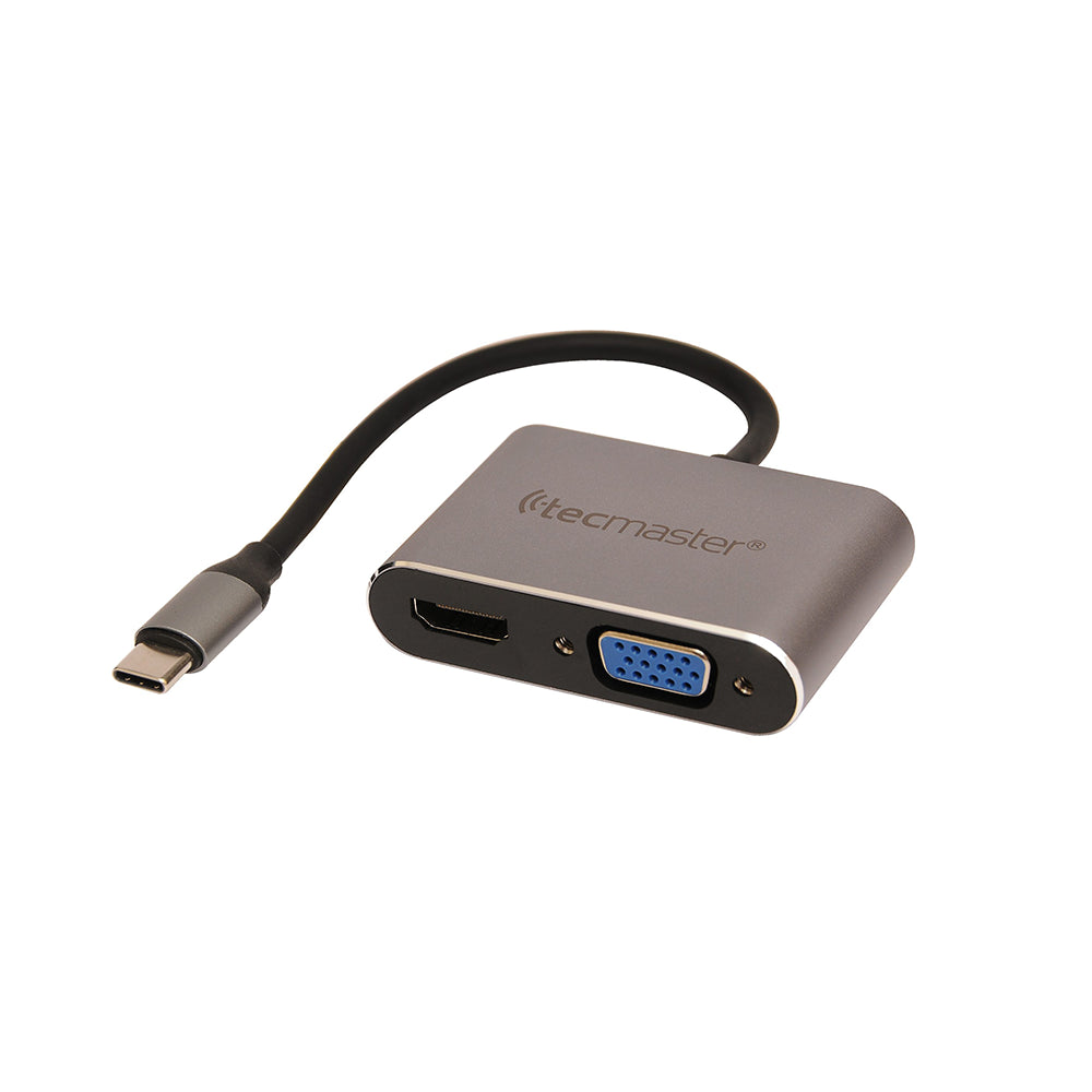 Tecmaster TM-100548 Adaptador USB-C 3.1 a VGA + HDMI 4K@60Hz