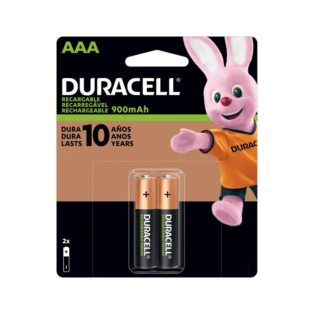 Pila Recargable 900 mAh Duracell AAA, Blíster de 2 Unidades