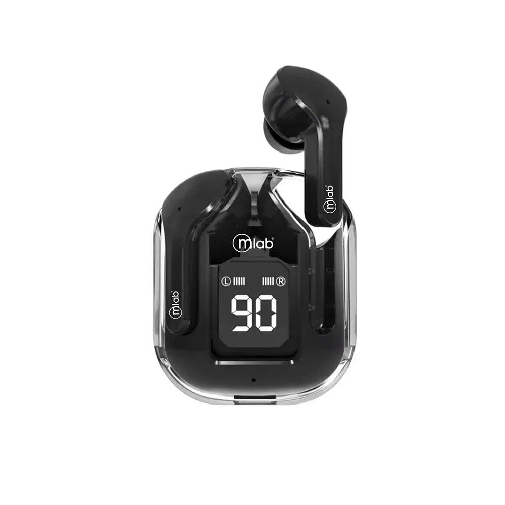 Audífono In-Ear Bluetooth Microlab Glass Crystal TWS, Color Negro