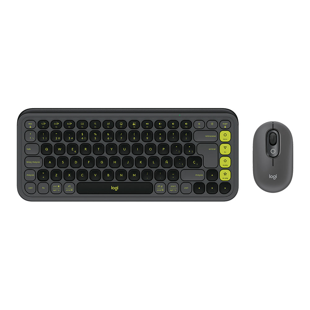 Combo Teclado (ES) + Mouse Bluetooth Logitech POP ICON, Color Grafito