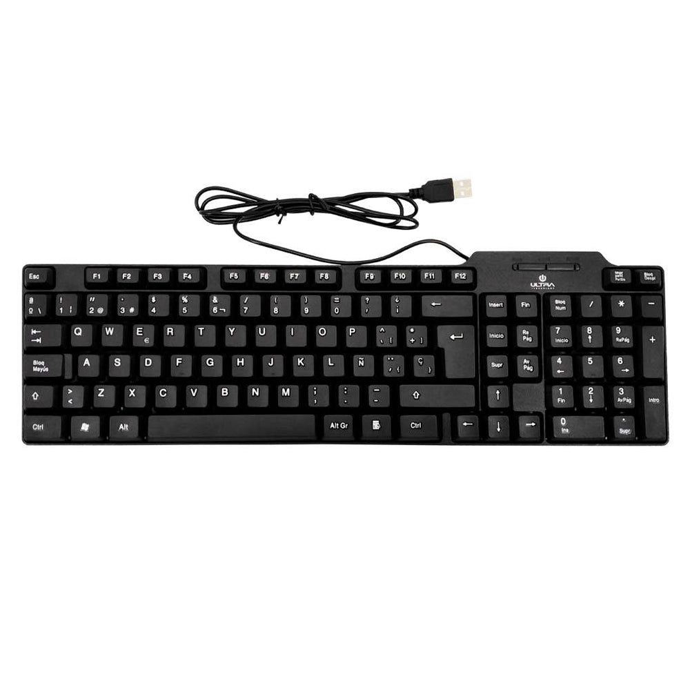 Teclado (ES) Con Cable Ultra UTO-K50UP, Color Negro