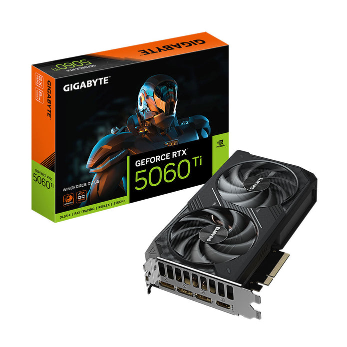 Tarjeta de Video Gigabyte Windforce RTX 5060 Ti 8GB OC GDDR7 GV-N506TWF2OC-8GD
