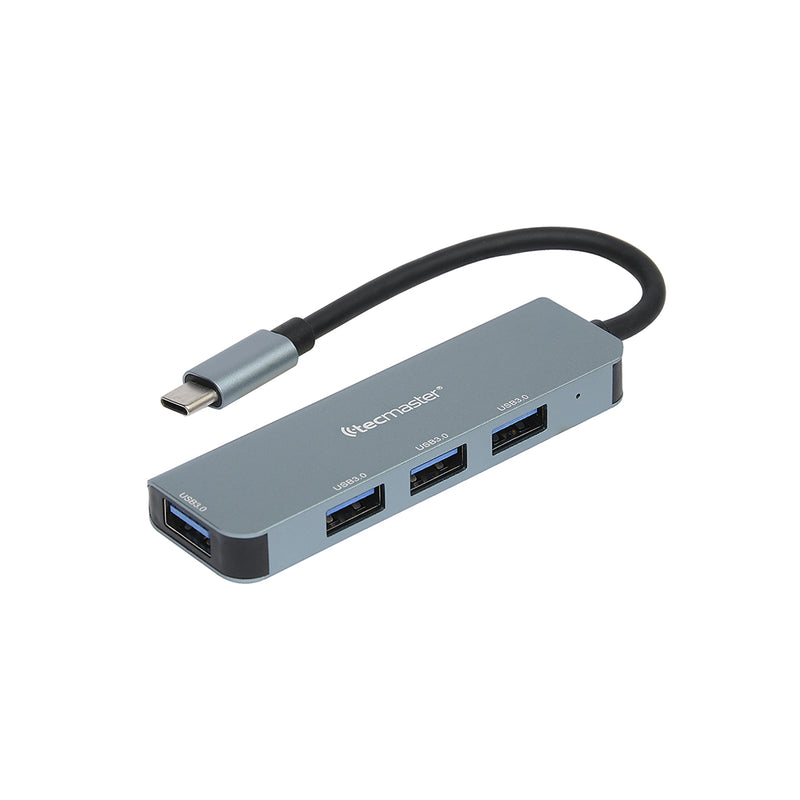 Tecmaster TM-100555 HUB USB-C 4 en 1, 4 Puertos USB-A, 5Gbps