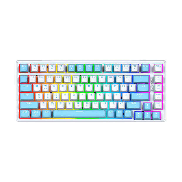 Teclado (EN) Gamer Fantech MK612 ATOM X83 Ame White, Switch Rosado (Rosie)