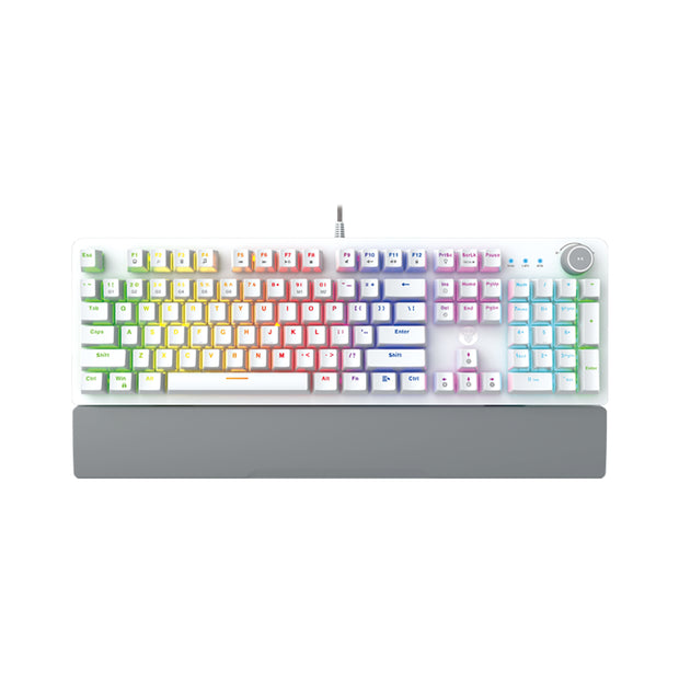 Teclado Gamer Fantech Maxpower MK853, Switch Rojo, Color Blanco (ES)