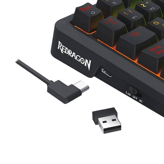 Teclado Mecánico Gamer inalámbrico Redragon UCAL LCD PRO Switch Yolk - Español