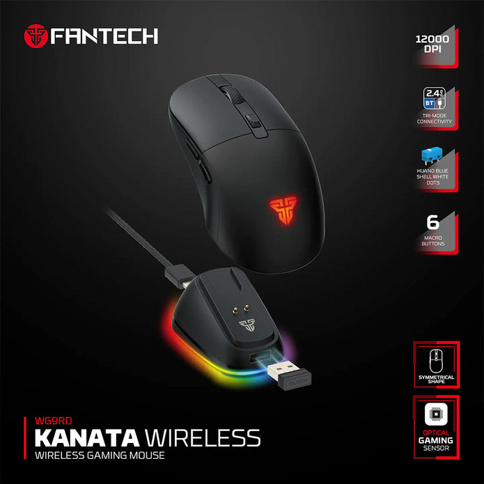 Mouse Gamer inalámbrico Fantech WG9RD Kanata Black